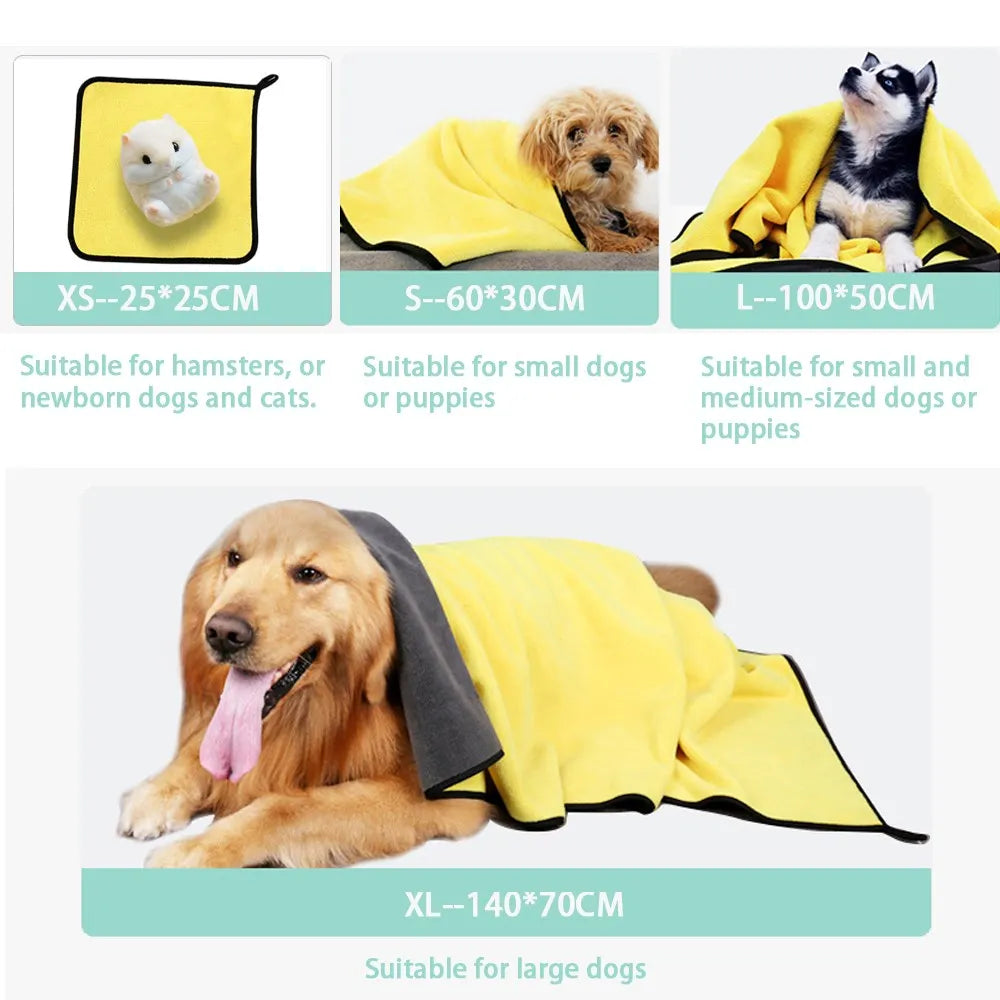 SplashTail™ Absorbent Pet Bath Towels